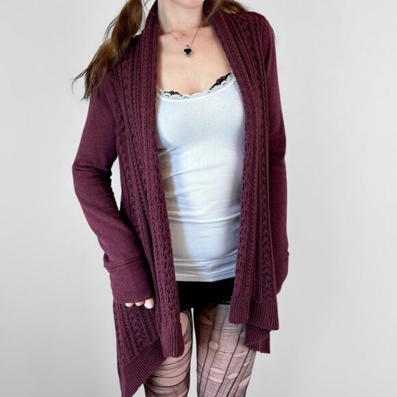 boho grunge layered brown cardigan - Picture 5 of 8